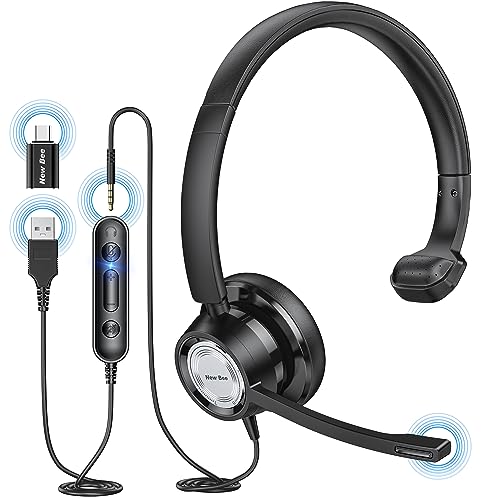 New bee USB Headset with Microphone for PC Computer Headset