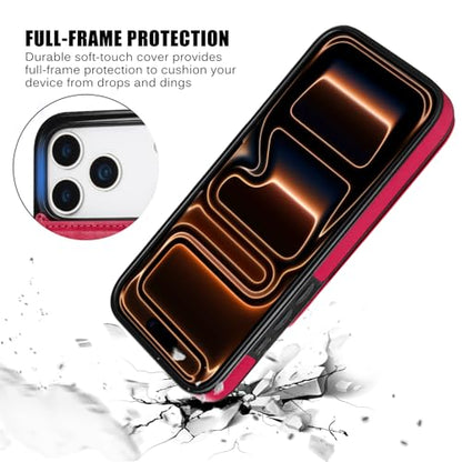 for iPhone 17 Pro Max Wallet Case with Screen Protector, Slim PU Leather Protective Case with Card Holder[RFID Blocking] Kickstand Cover 6.9“-Rose Red - color: Rose Red