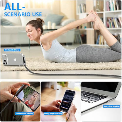 Invisible Holder Charger Cable, 65W USB C Fast Charging with Desktop Stand
