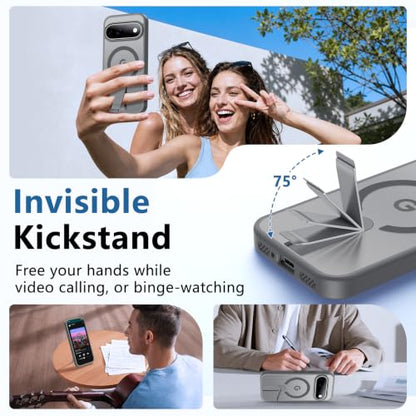 for Pixel-11 Case/Pixel-11-Pro Case, Built-in Durable Stand, Gray - color: Gray, size: Pixel 11/11 Pro 6.3"