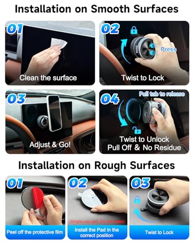 for Magsafe Car Mount Charger, 15W Fast Charging Magnetic Wireless Car Charger [120LBS Ultra Suction Cup & 3800gf Magnet] 780° Dashboard Vacuum Magnetic Phone Holder Car Bracket for iPhone & Android