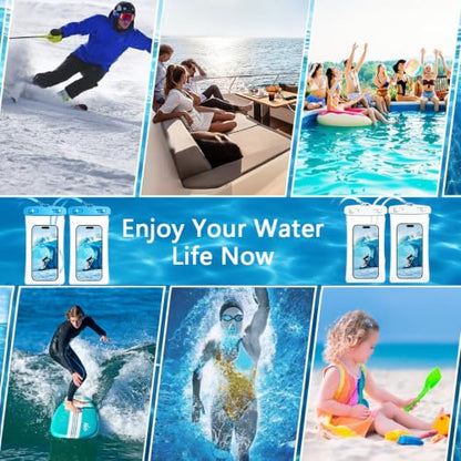 Waterproof Phone Pouch,IPX8 Phone Case for iPhone 17/15 Pro Max,Underwater | Phone Dry Bag for Beach Playing & Swimming,Snorkel,Skiing,Surfing Cruise Essential,Touch Screen with Lanyard(Fits Up to 7.2") - color: Blue