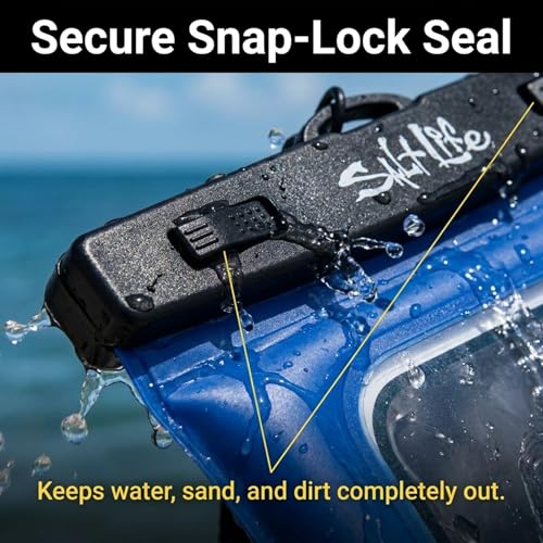 Salt Life Floating Waterproof Phone Case– IPX8 100% Waterproof Phone Case that Floats in Water, Universal Phone Dry Bag with Touchscreen Clear Window, Secure Seal Closure & Lanyard (Lush Canopy) - color: Lush Canopy