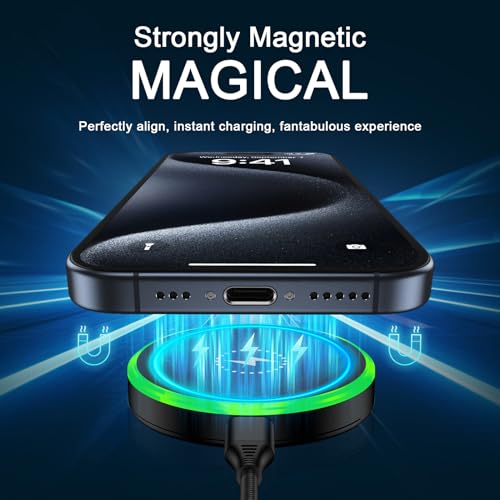 for Magsafe Charger Samsung S26 Magnetic Charger Wireless Fast Charging Pad - color: Black-W