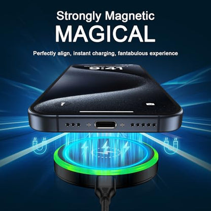 for Magsafe Charger Samsung S26 Magnetic Charger Wireless Fast Charging Pad - color: Black-W
