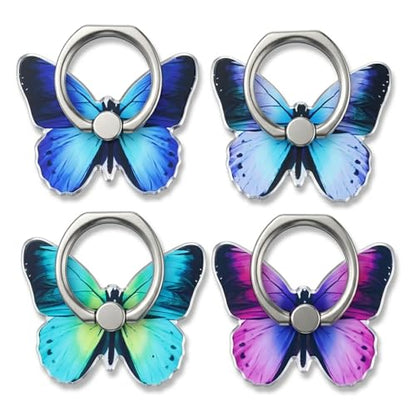 Ymapinc 4Pcs Butterfly Phone Ring Grip, Cute Butterfly Phone Ring Stand