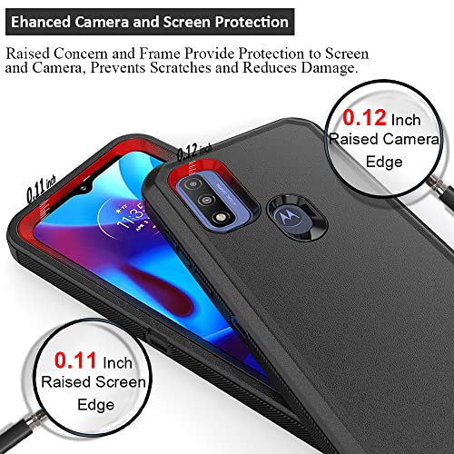 Compatible with Motorola G Pure/Moto G Power 2022 Case, Heavy Duty Rugged Shockproof Full Body Protection Kickstand Case with Belt Clip Holster for Motorola G Pure 6.5 inch Phone (Black) - color: Black