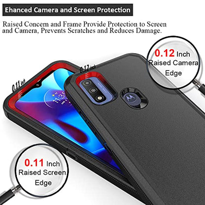 Compatible with Motorola G Pure/Moto G Power 2022 Case, Heavy Duty Rugged Shockproof Full Body Protection Kickstand Case with Belt Clip Holster for Motorola G Pure 6.5 inch Phone (Black) - color: Black