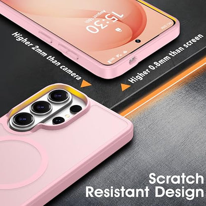 Oterkin Magnetic Samsung Galaxy S26 Ultra Case, Light Pink | Matte, Compatible with MagSafe, Frosted Translucent, Shockproof Anti-Scratch Slim Fit, Military Grade Protection - color: S26 Ultra-Light Pink, size: Galaxy S26 Ultra Case 6.9''