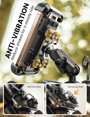 Lamicall Motorcycle Phone Mount Holder with Metal Extension Arm
