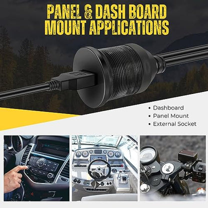 TNP USB Flush Mount Extension Cable for Car Dashboard, Male-Female, 6FT - size: 6FT