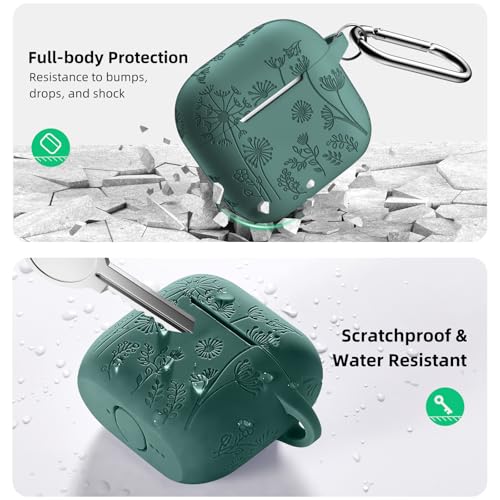 Lerobo for AirPods 4 AirPods 5 Case with Cleaner Kit & Keychain, Pine Green - color: A-Green, size: AirPods 5&4