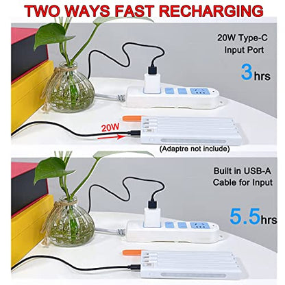 Portable Charger with Built in Cables,Mandarooker 10000mAh Power Bank with LED Lamp Fast Charging USB C External Battery Pack Phone Charger with LED Display for iPhone, Samsung and Cell Phones(White) - color: White