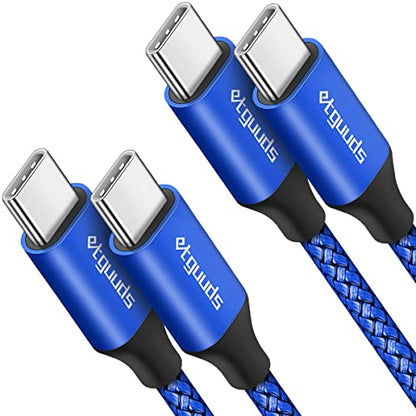etguuds USB C to USB C Cable 4ft, 2-Pack 60W C to C Cable Fast Charging - color: Blue, size: 4ft