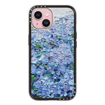 CASETiFY for iPhone 15 Case - Compact Compatible with MagSafe | Slim and Sleek | 4ft. 2x Military Grade Drop Protection | Nantucket Blue Hydrangeas | Black - color: 12. Nantucket Blue Hydrangeas, size: Iphone 15 (Magsafe)