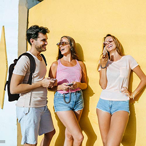 OUTXE Phone Lanyard Tether with 4 Patch- 2× Phone Tether, 4× Phone Patch with Adhesive, Compatible with Smartphone- Silver - color: #1- Silver