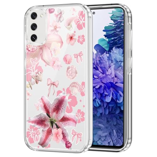 Clear Case for Samsung Galaxy S20 FE (4G/5G) 6.5", Aesthetic Cute Floral Bowknot Pattern Printed, Seashells Flower Design Women Girly, Soft TPU Shockproof Transparent Cover for Samsung S20 FE - color: Bowknot, size: Samsung Galaxy S20 FE (4G/5G)