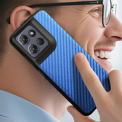 Case for Motorola Moto G Power 2025 Carbon Fibre Texture Shockproof Slim Case Non-Slip Full Body Protective Phone Case (Blue, for Moto G Power 2025) - color: Blue Power 2025