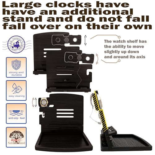 MED Wood Phone Docking Station Nightstand Desk Organizer for Phone, Watch, Wallet & Tablet Gift for Men, Husband, Father's Day, Dad & Women Model 1 (Black) - color: Black