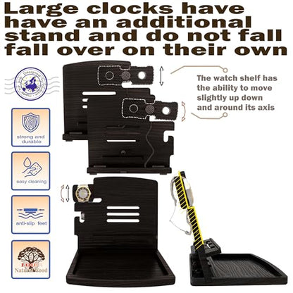 MED Wood Phone Docking Station Nightstand Desk Organizer for Phone, Watch, Wallet & Tablet Gift for Men, Husband, Father's Day, Dad & Women Model 1 (Black) - color: Black