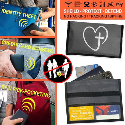Gecko Travel Tech Faraday Bag Anti-Tracking GPS RFID Car Key Signal Blocker Wallet Shielding Pouch Protective Case for Cell Phone Car Key FOB, Data Privacy, Electronic Device Security (CROSS) - color: CROSS