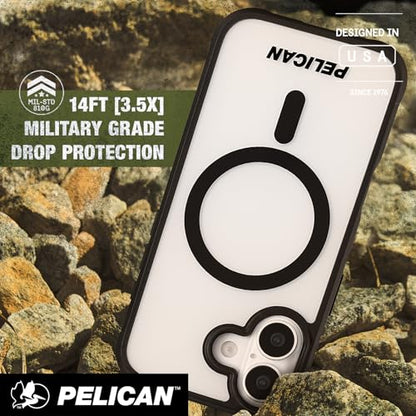 Pelican Ranger iPhone 17 Case - MagSafe Phone Case - Frosted Clear/Black | Rugged Magnetic Phone Case w/14ft Military-Grade Drop Protection - Anti-Scratch, Heavy Duty Phone Cover for iPhone 17 - color: Frosted Clear/Black, style: iPhone 17