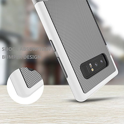 Galaxy Note 8 Case, Note 8 Cover, Jeylly [3 Color] Slim Hybrid Impact Rugged Soft TPU & Hard PC Bumper Shockproof Protective Anti-Slip Case Cover Shell for Samsung Galaxy Note 8 SM-N950 - Light Gray | [3 Color] Slim Hybrid Impact Rugged Soft TPU & Hard PC