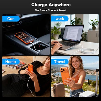 [Apple MFi Certified] 2 Pack 240W iPad Fast Charging Cable Cord 6FT - color: CWhite