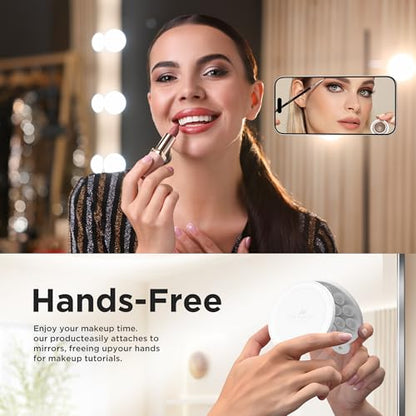 Magnetic Suction Cup Phone Mount, Compatible with MagSafe, Silicone Octo Cup Buddy Sticky Grip Holder for iPhone and Android, Removable Hands-Free Phone Stand Selfie/Video for TikTok, White - color: White