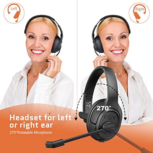 EKSA Noise Cancelling Trucker Bluetooth Headset with Microphone for Trucker - style: Trucker Headset with ENC Mic