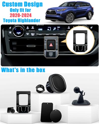 Car Phone Holder Mount for Toyota Highlander/Hybird 2020-2024 - style: Highlander