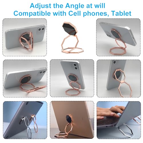3PCS Cell Phone Ring Holder Finger Kickstand, Foldable 360° Rotation Cellphone Stand for Desk, Office Desktop, Metal Multi-Angle for Phone Back Grip Compatible with iPhone - color: 3PCS