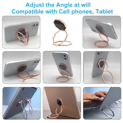 3PCS Cell Phone Ring Holder Finger Kickstand, Foldable 360° Rotation Cellphone Stand for Desk, Office Desktop, Metal Multi-Angle for Phone Back Grip Compatible with iPhone - color: 3PCS