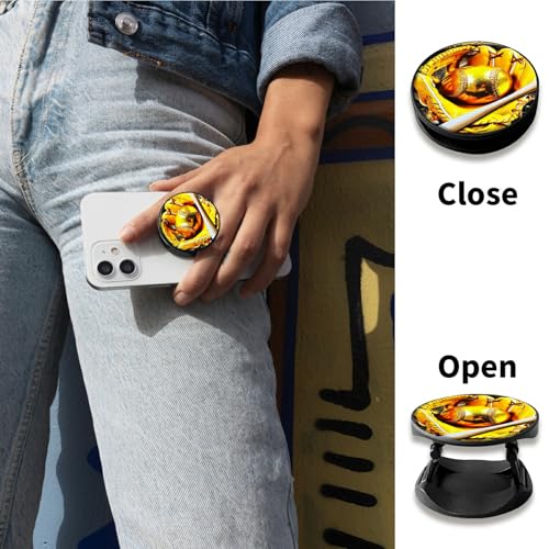 2 Pack Cell Phone Grip with Expanding Kickstand, Golden Baseball - color: Golden Baseball