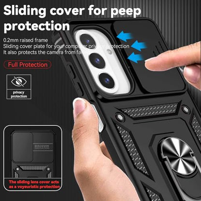 for Samsung Galaxy A17 / Galaxy A26 5G Case, with Slide Camera Cover HD Screen Protector [Military Grade Drop Tested] Ring Holder Kickstand Protective Phone Case for Samsung Galaxy A17, Black - color: Black w/ Slide Camera 2nd gen. Military Grade