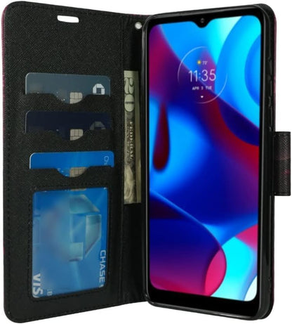 Zase Design for Nokia G310 5G (2023) Wallet Phone Case Protective Cover Cute Design Premium PU Leather Purse Flip Folio Magnetic Closure w/Kickstand ID Card Slot Wrist Strap (Hot Pink Butterfly) - color: Hot Pink Butterfly