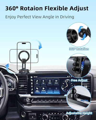 PZK Car Phone Holder for 2022-2026 Chevy Silverado/GMC Sierra 13.4'' Screen - color: Magsafe, size: Silverado/GMC Sierra 2022-2026 (Extension Rod)