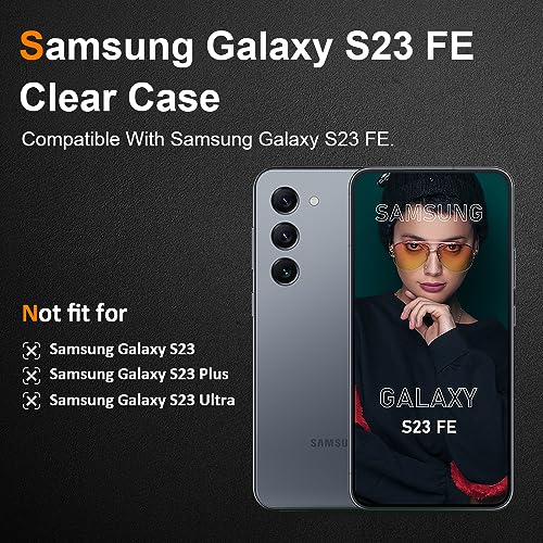 Silicone Clear for Samsung Galaxy S23 Fe Case,Thin with Comfort Grip | Soft Slim-Fit TPU Galaxy S23 Fe Phone Cover,Non-Slip,Shockproof Protection,Scrath-Resistant - size: s23 fe case