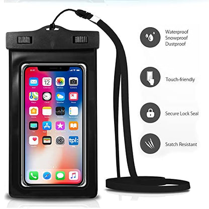 EcoGear FX Waterproof Phone Case - Cell Phone Dry Bag for iPhone & Android (2-Pack)