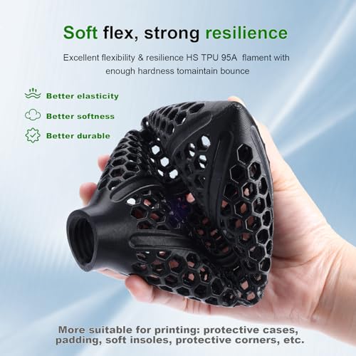 iSANMATE HS TPU Filament 1.75mm, Gray TPU 95A HF High Speed, 1kg | Flexible Tough Wear-Resistant Elastic; HF TPU 50-200mm/s; Compatible with Bambu Lab and Most FDM 3D Printer; for TPU Beginner - color: Gray, size: TPU-HS-95A