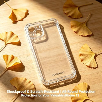 VCVCSHUIO Clear TPU Soft Case for iPhone 13, Crystal Clear, High Transparency, 6.1 Inch