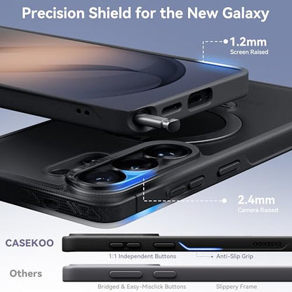 CASEKOO Black 26U Case with 360 Spin Magnetic Stand, Fit for MagSafe | 360 Spin Magnetic Stand, Fit for MagSafe, 18FT MIL-STD Protection, Invisible Ring Holder Phone Case - color: Matte Black