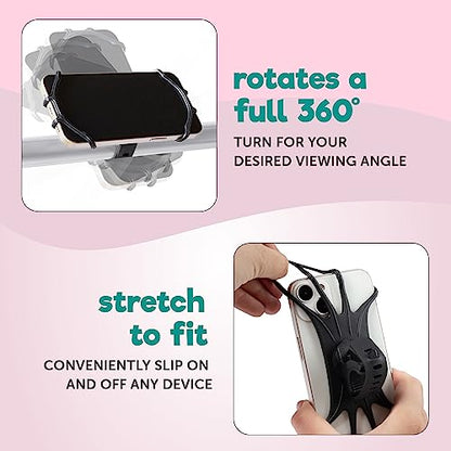 Hoovy Stroller Phone Mount | Silicone Stroller Phone Holder | Cell Phone Holder for Strollers, Shopping Carts, or Handlebars | Phone Holder Mount for Strollers