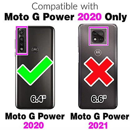 Asuwish Phone Case for Moto G Power 2020 Zipper Wallet Magnetic Detachable Cell Cover with Tempered Glass Screen Protector Crossbody Strap Mandala Flower Card Holder Motorola GPower Women Girls Purple