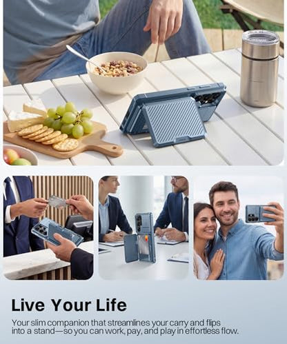 GolbinBox for Samsung Galaxy S26 Ultra Case with Wallet&Lock,Dragonfly Blue | Card Holder, Slide Camera Cover, Built-in Safety Lock & RFID Protection, Holds 4~5 Cards or Cash, S26 Ultra Wallet Case 6.9'' - color: Dragonfly Blue