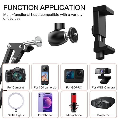 Overhead Camera Mount, Desk Camera Mount with Articulating Arm