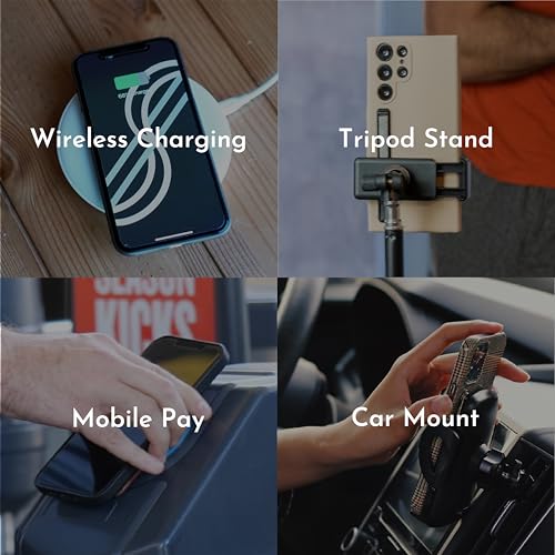 SleekStrip SleekGrip-Essential Ultra Thin Phone Grip Stand,Slim Metal Finger Loop Ring Hand Holder Strap Cell Phone Grips for iPhone 16 Pro Max,17 Air,Android,Case Back - Black x Purple Dusk - color: Matte Black x Purple Dusk