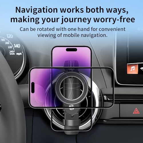 Car Magnetic Phone Mount for Mazda MX-5 Miata 1999-2025，Mazda 6 2003-2013，Mazda 3 2004-2013，CX-7 2007-2012 Interior Circular Air Vent Accessories Cell Cellphone Holder Magnet Stand Mobile Cradle