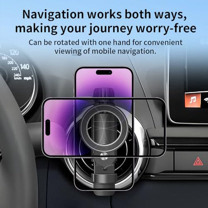 Car Magnetic Phone Mount for Mazda MX-5 Miata 1999-2025，Mazda 6 2003-2013，Mazda 3 2004-2013，CX-7 2007-2012 Interior Circular Air Vent Accessories Cell Cellphone Holder Magnet Stand Mobile Cradle