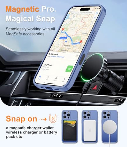 Magnetic Case for iPhone 16 Pro Case with Screen Protector+Wrist Strap | Compatible with MagSafe,Full Camera Protection,Slim Translucent Matte Phone Cover,Light Purple - color: Light Purple